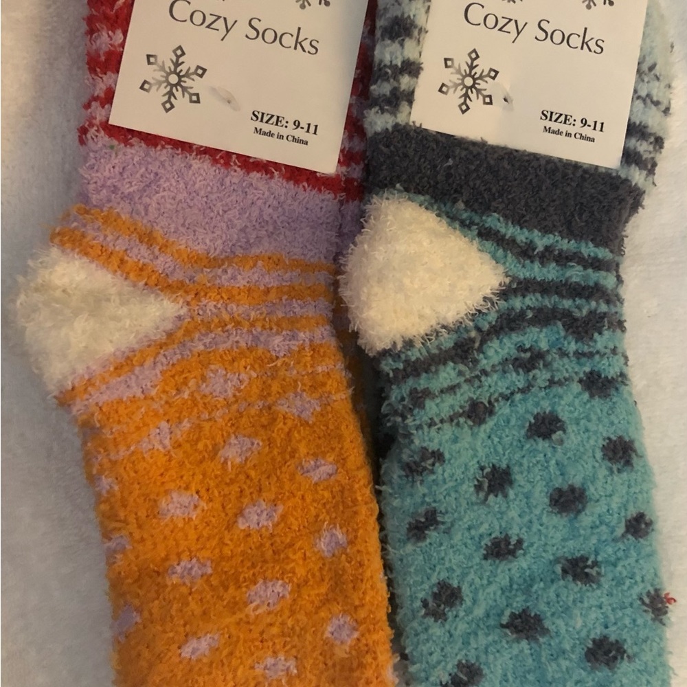 NWOT Two Pairs of Cozy Socks, A Part of the TC Collection Size 9-11
